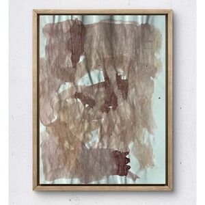 O Original Abstract Expressionism 8.5x11 Painting Brown Magenta Fine Wall Art